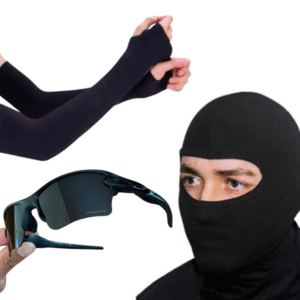 Kit Proteção UV - Óculos F-Preto | Balaclava Basic | Manguitos Dedo