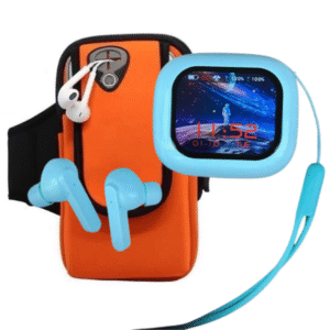 Kit Fone de Ouvido WT-7 Bluetooth com Tela Touch + Braçadeira Esportiva p/ Celular Preta